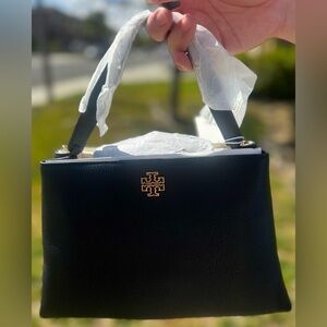 Tory Burch Britten Black Leather Satchel, Retail $700
